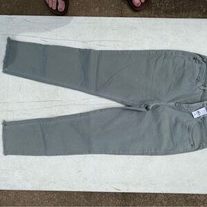 Gray Frayed Hem Jeans